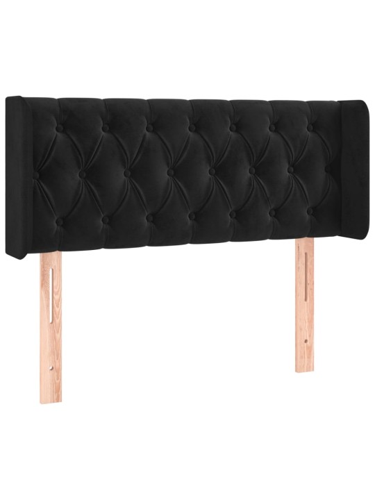 Voodipeats servadega, must, 93x16x78/88 cm, samet