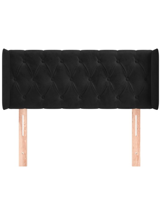 Voodipeats servadega, must, 103x16x78/88 cm, samet