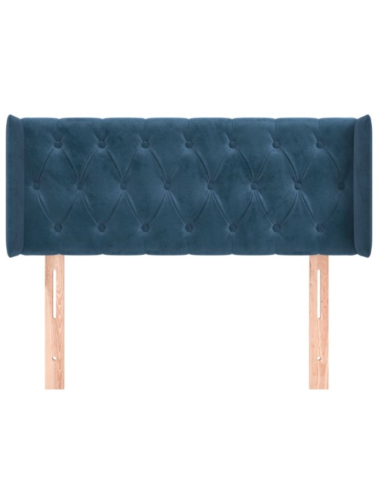 Voodipeats servadega, tumesinine, 103x16x78/88 cm, samet
