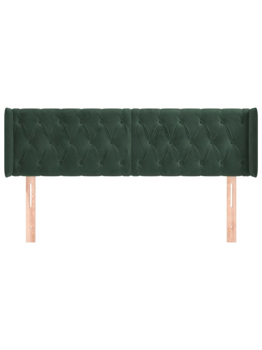Voodipeats servadega, tumeroheline, 163x16x78/88 cm, samet