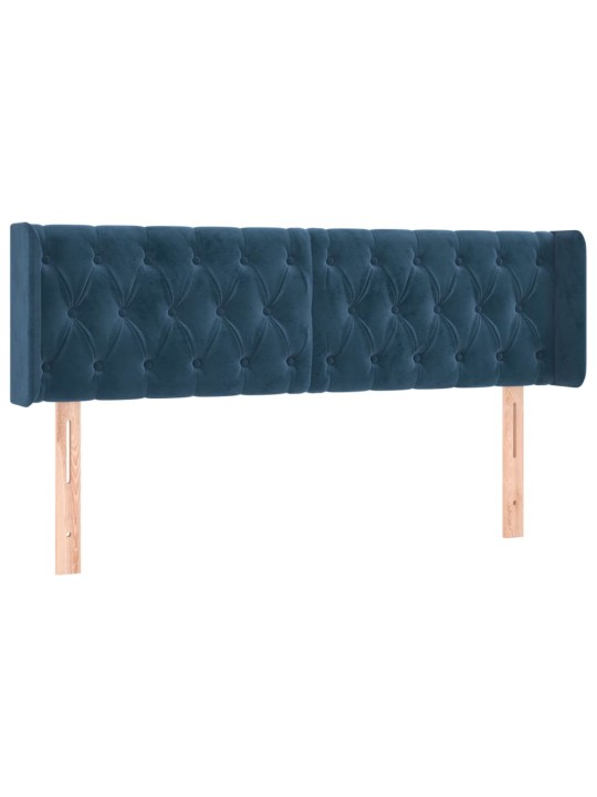 Voodipeats servadega, tumesinine, 163x16x78/88 cm, samet