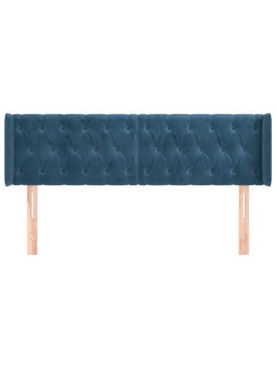 Voodipeats servadega, tumesinine, 163x16x78/88 cm, samet