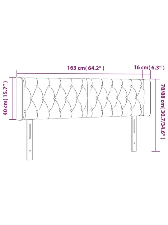 Voodipeats servadega, tumesinine, 163x16x78/88 cm, samet