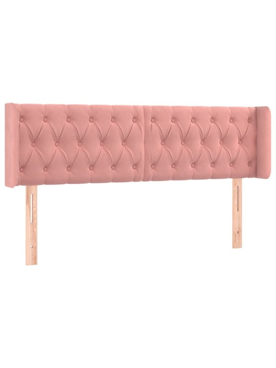 Voodipeats servadega, roosa, 163x16x78/88 cm, samet