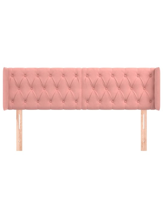 Voodipeats servadega, roosa, 163x16x78/88 cm, samet