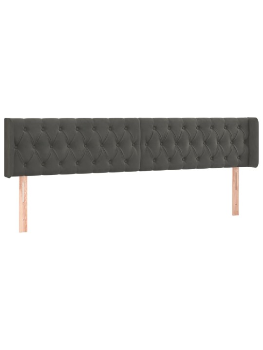 Voodipeats servadega, tumehall, 183x16x78/88 cm, samet