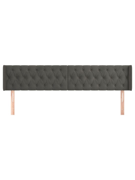 Voodipeats servadega, tumehall, 183x16x78/88 cm, samet