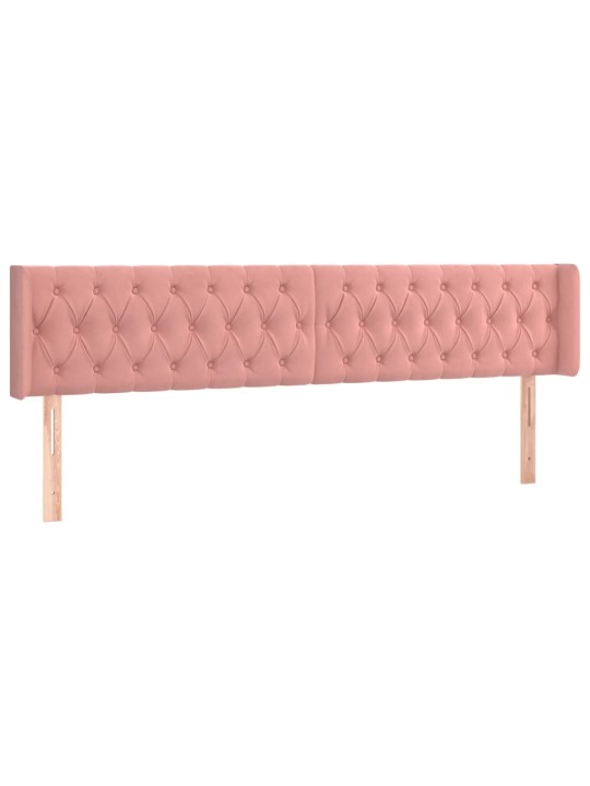 Voodipeats servadega, roosa, 183x16x78/88 cm, samet
