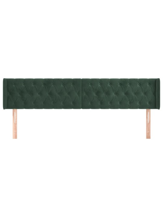 Voodipeats servadega, tumeroheline, 203x16x78/88 cm, samet