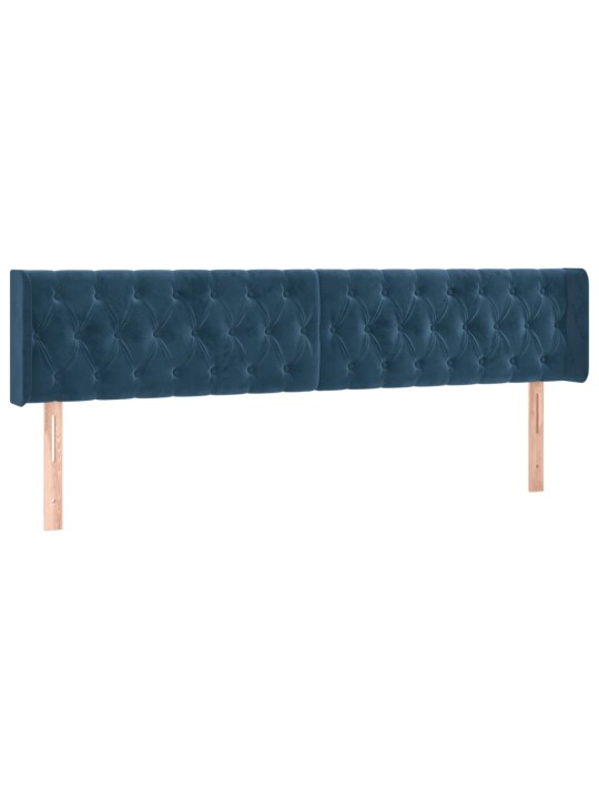 Voodipeats servadega, tumesinine, 203x16x78/88 cm, samet