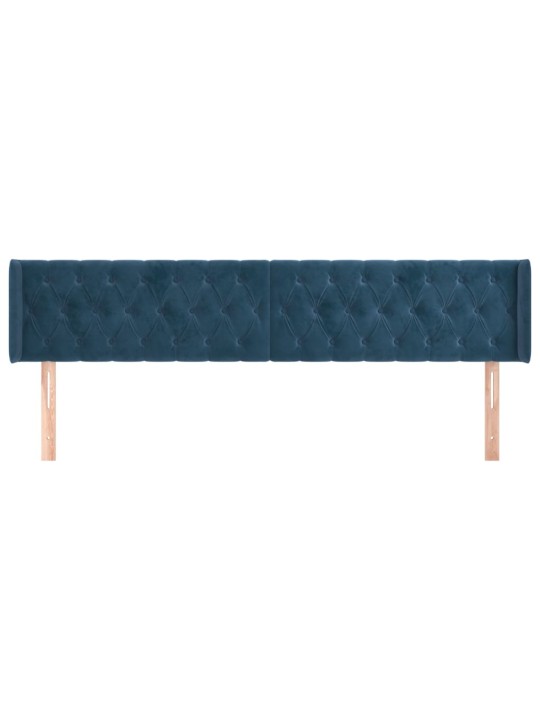 Voodipeats servadega, tumesinine, 203x16x78/88 cm, samet