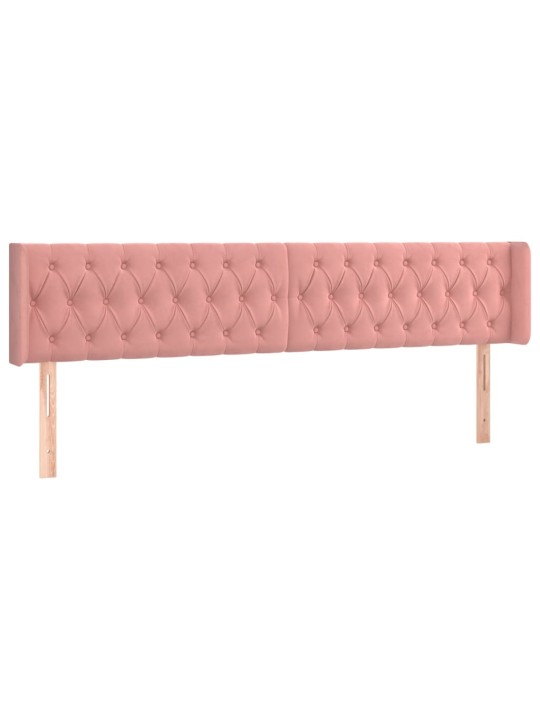 Voodipeats servadega, roosa, 203x16x78/88 cm, samet