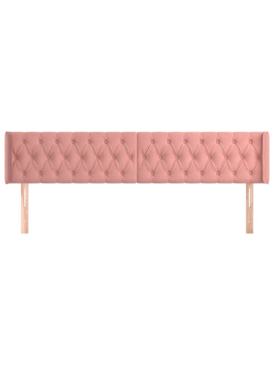 Voodipeats servadega, roosa, 203x16x78/88 cm, samet