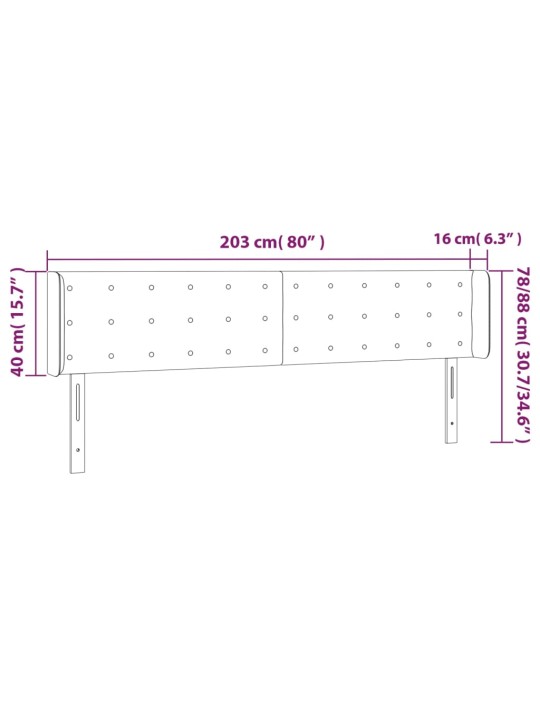 Voodipeats servadega, sinine, 203x16x78/88 cm, kangas