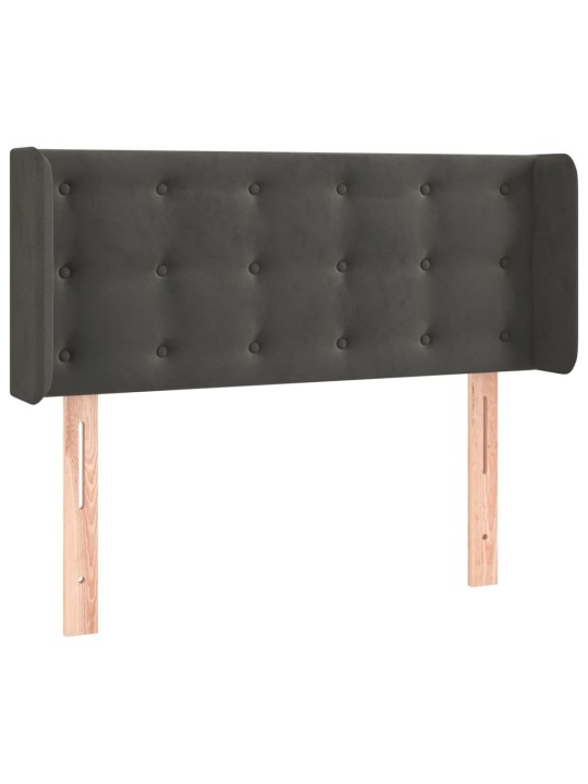 Voodipeats servadega, tumehall, 93x16x78/88 cm, samet