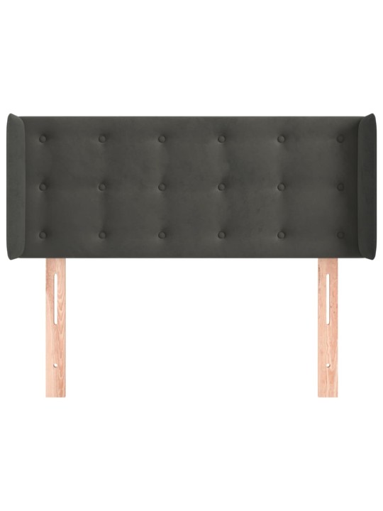 Voodipeats servadega, tumehall, 93x16x78/88 cm, samet