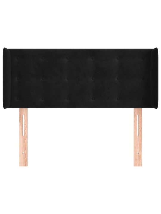 Voodipeats servadega, must, 93x16x78/88 cm, samet