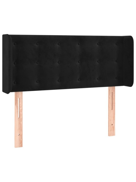 Voodipeats servadega, must, 103x16x78/88 cm, samet
