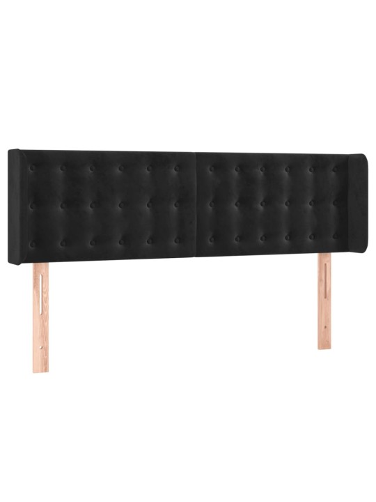 Voodipeats servadega, must, 147x16x78/88 cm, samet