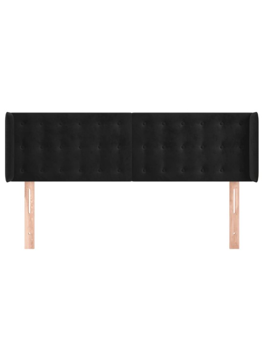Voodipeats servadega, must, 147x16x78/88 cm, samet