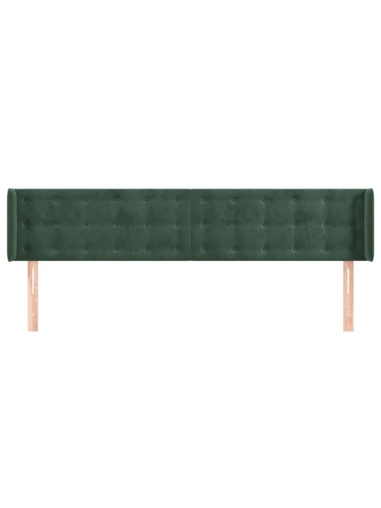 Voodipeats servadega, tumeroheline, 163x16x78/88 cm, samet