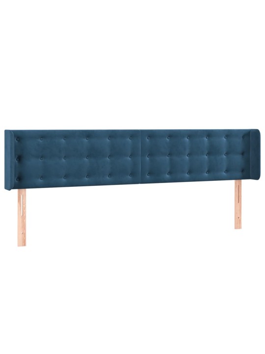 Voodipeats servadega, tumesinine, 163x16x78/88 cm, samet