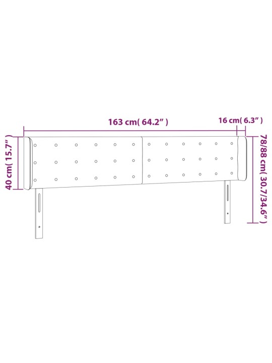Voodipeats servadega, tumesinine, 163x16x78/88 cm, samet