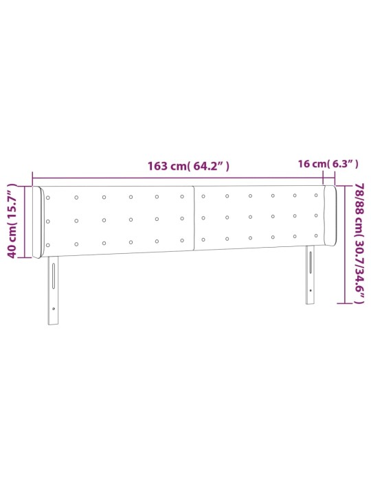 Voodipeats servadega, roosa, 163x16x78/88 cm, samet