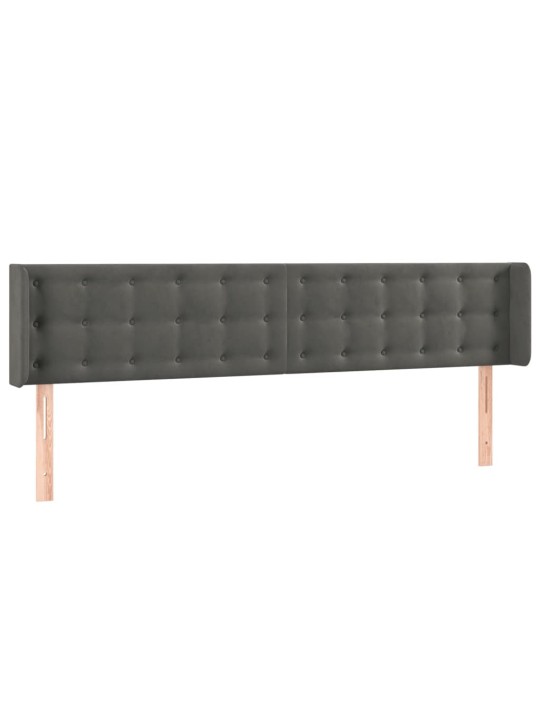 Voodipeats servadega, tumehall, 183x16x78/88 cm, samet