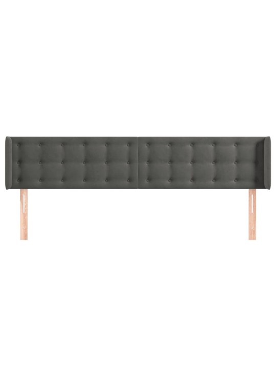 Voodipeats servadega, tumehall, 183x16x78/88 cm, samet