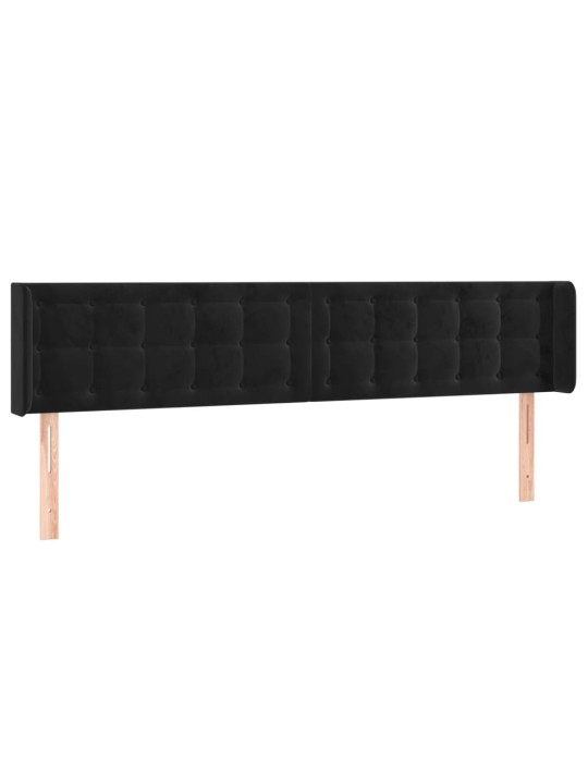Voodipeats servadega, must, 183x16x78/88 cm, samet