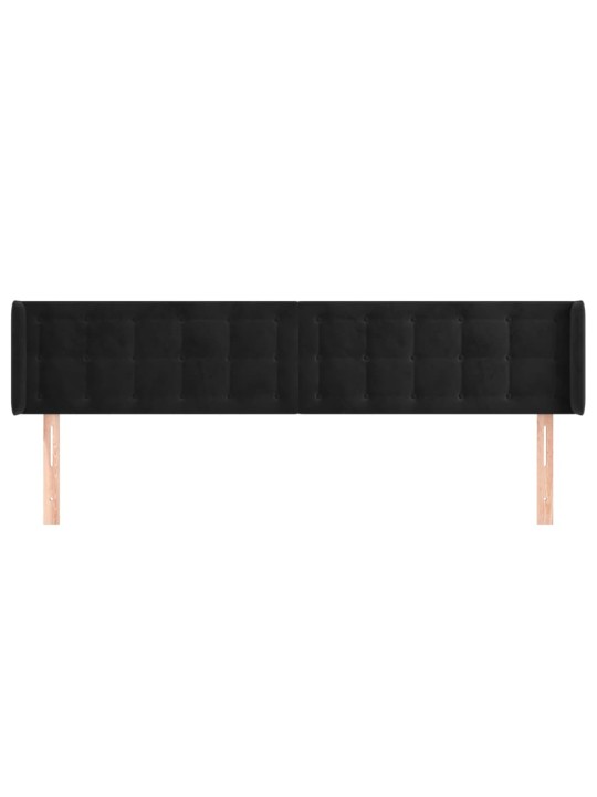 Voodipeats servadega, must, 183x16x78/88 cm, samet