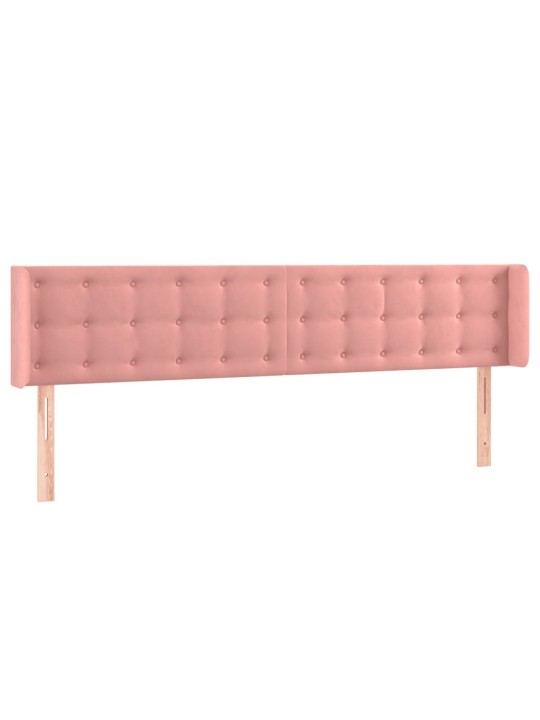 Voodipeats servadega, roosa, 183x16x78/88 cm, samet