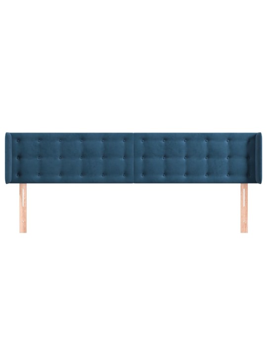 Voodipeats servadega, tumesinine, 203x16x78/88 cm, samet