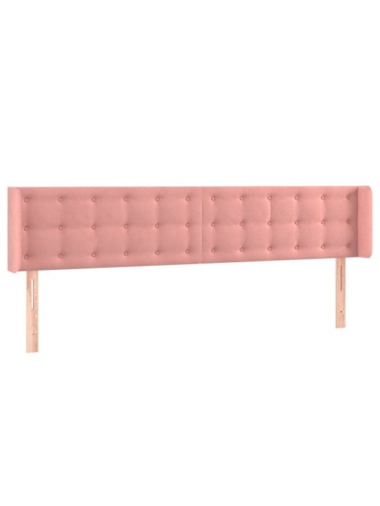Voodipeats servadega, roosa, 203x16x78/88 cm, samet