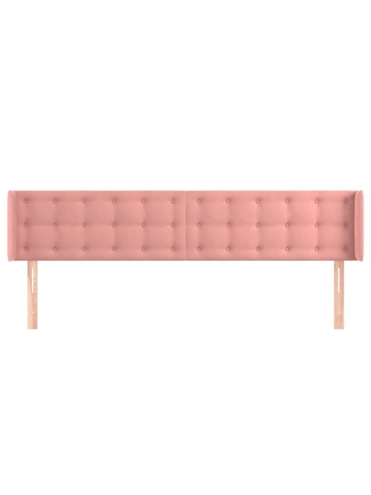 Voodipeats servadega, roosa, 203x16x78/88 cm, samet
