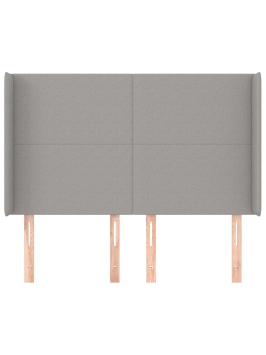Voodipeats servadega, helehall, 147x16x118/128 cm, kangas