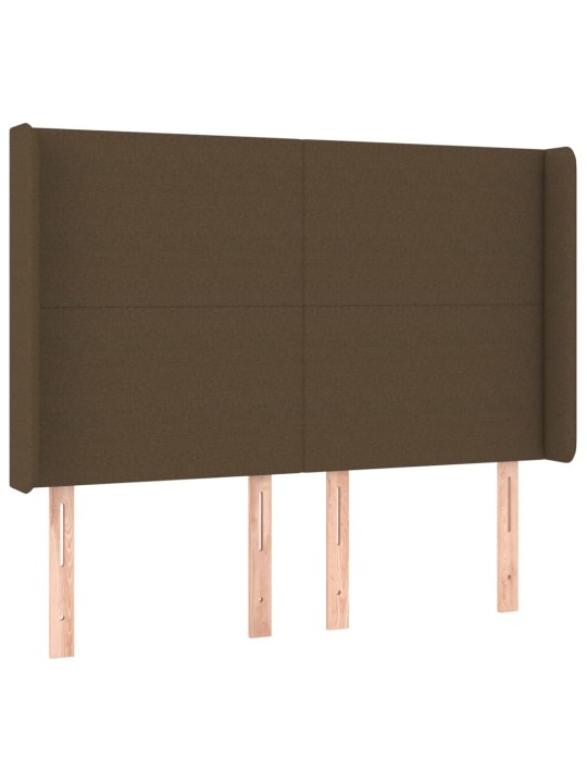 Voodipeats servadega, tumepruun, 147x16x118/128 cm, kangas
