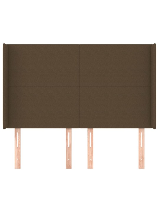 Voodipeats servadega, tumepruun, 147x16x118/128 cm, kangas