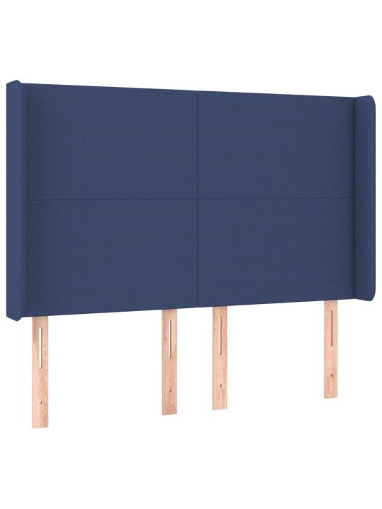 Voodipeats servadega, sinine, 147x16x118/128 cm, kangas