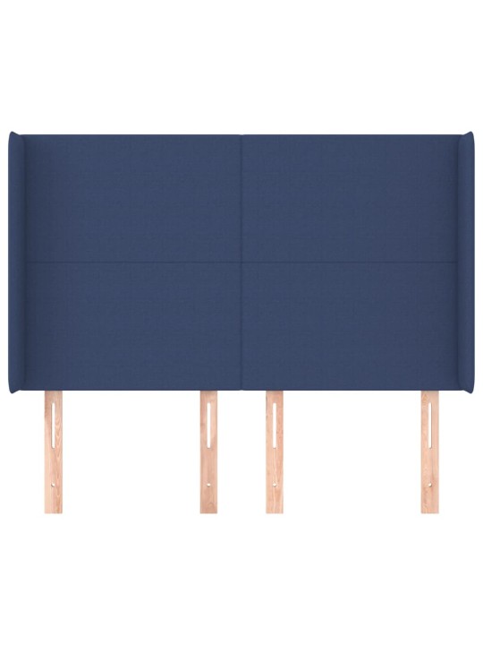 Voodipeats servadega, sinine, 147x16x118/128 cm, kangas