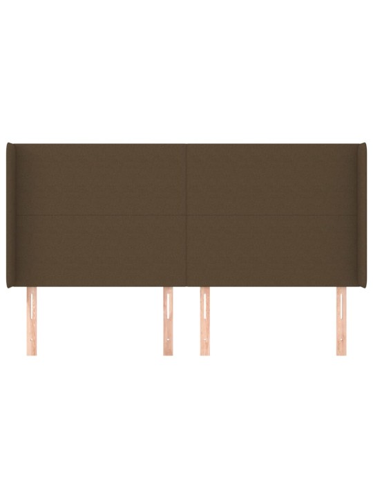 Voodipeats servadega, tumepruun, 163x16x118/128 cm, kangas