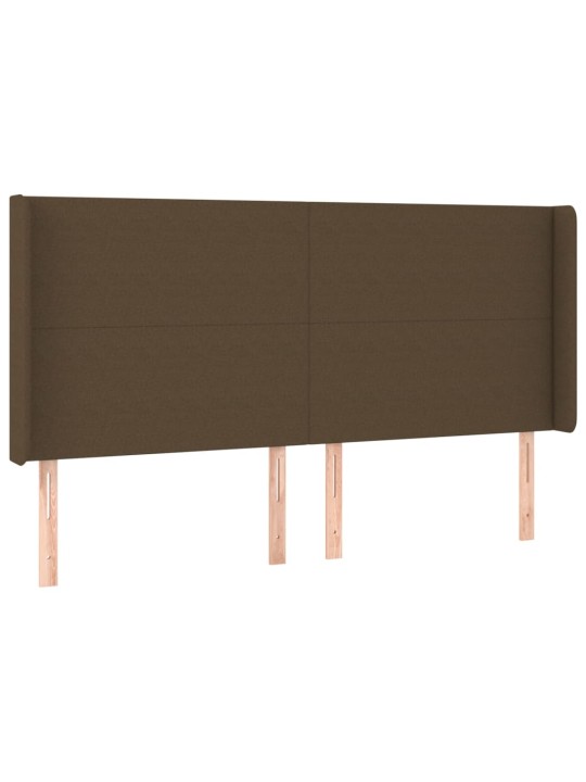 Voodipeats servadega, tumepruun, 203x16x118/128 cm, kangas