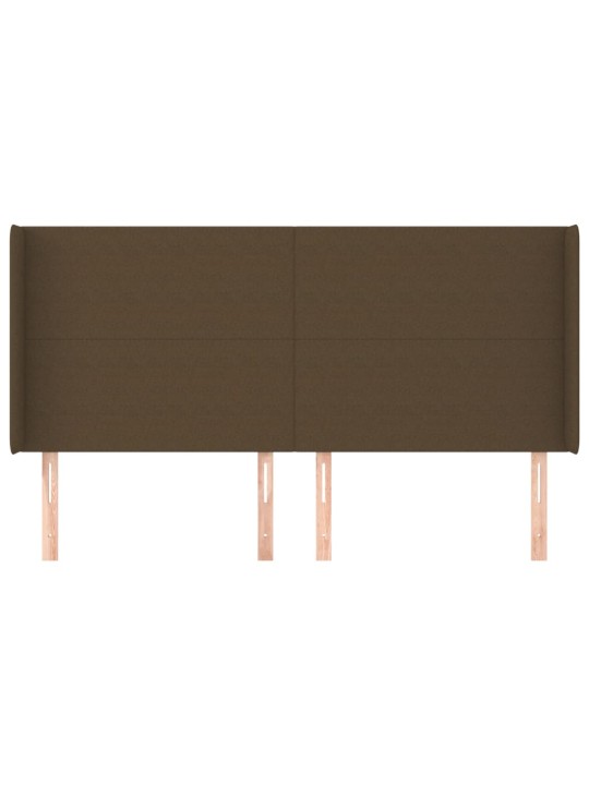 Voodipeats servadega, tumepruun, 203x16x118/128 cm, kangas