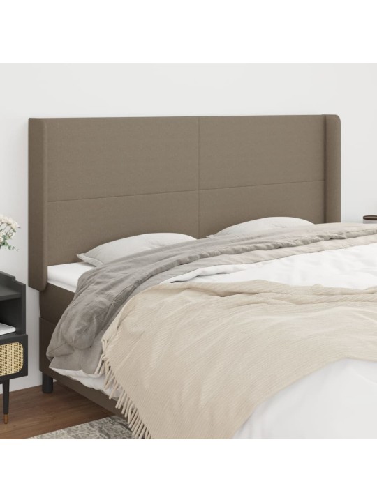Voodipeats servadega, pruunikashall, 203x16x118/128 cm, kangas