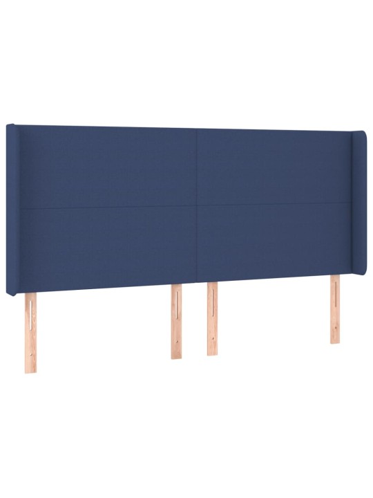 Voodipeats servadega, sinine, 203x16x118/128 cm, kangas