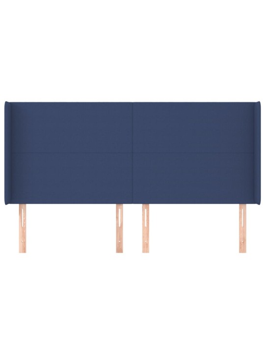Voodipeats servadega, sinine, 203x16x118/128 cm, kangas