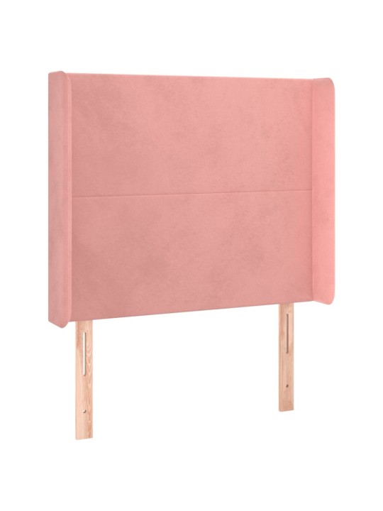Voodipeats servadega, roosa, 83x16x118/128 cm, samet
