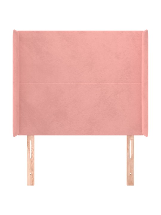Voodipeats servadega, roosa, 83x16x118/128 cm, samet