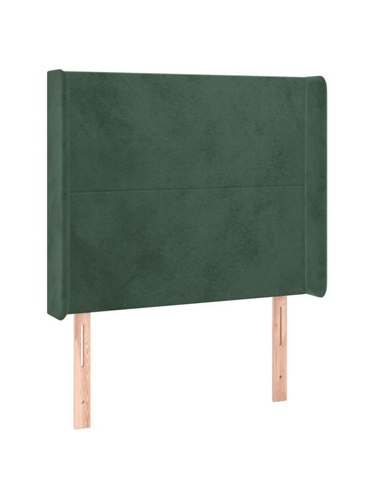 Voodipeats servadega, tumeroheline, 93x16x118/128 cm, samet
